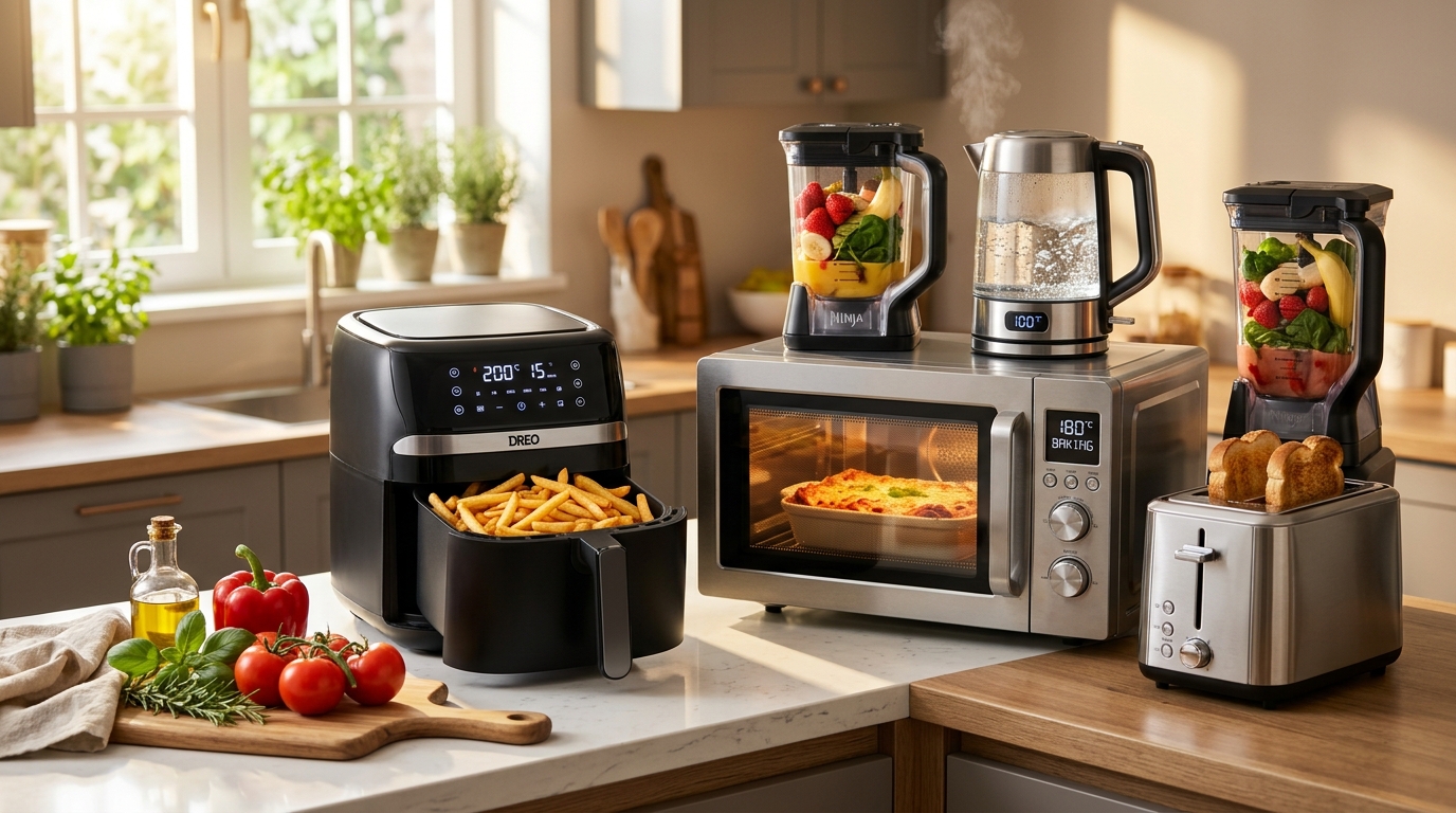 Smart Kitchen Appliances - Air Fryer, Microwave, Toaster, Kettle, Mixer
